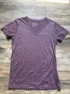 Reebok Heather Plum V-Neck Short Sleeve Tee